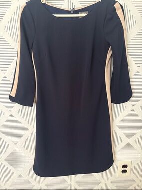 Women's Navy and Beige Dress (size 2, Vince Camuto)